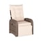 Flash Furniture Nemo Indoor/Outdoor Patio Wicker Rattan Recliner Lounge Chair w/Flip up Side Table, Beige and Brown LTS-0422-BG-BR-GG - alternate 1